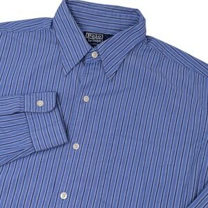 Polo Ralph Lauren MERRIN Blue Stripe Button Down Shirt Mens Size M Cotton